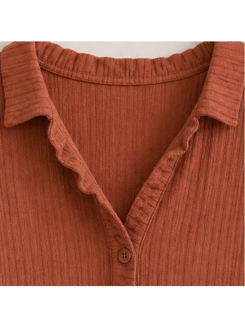 Rust Wrap Blouse - Picture 4 of 6